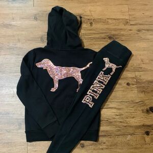Victoria’s Secret Rose Gold pup bling outfit set S